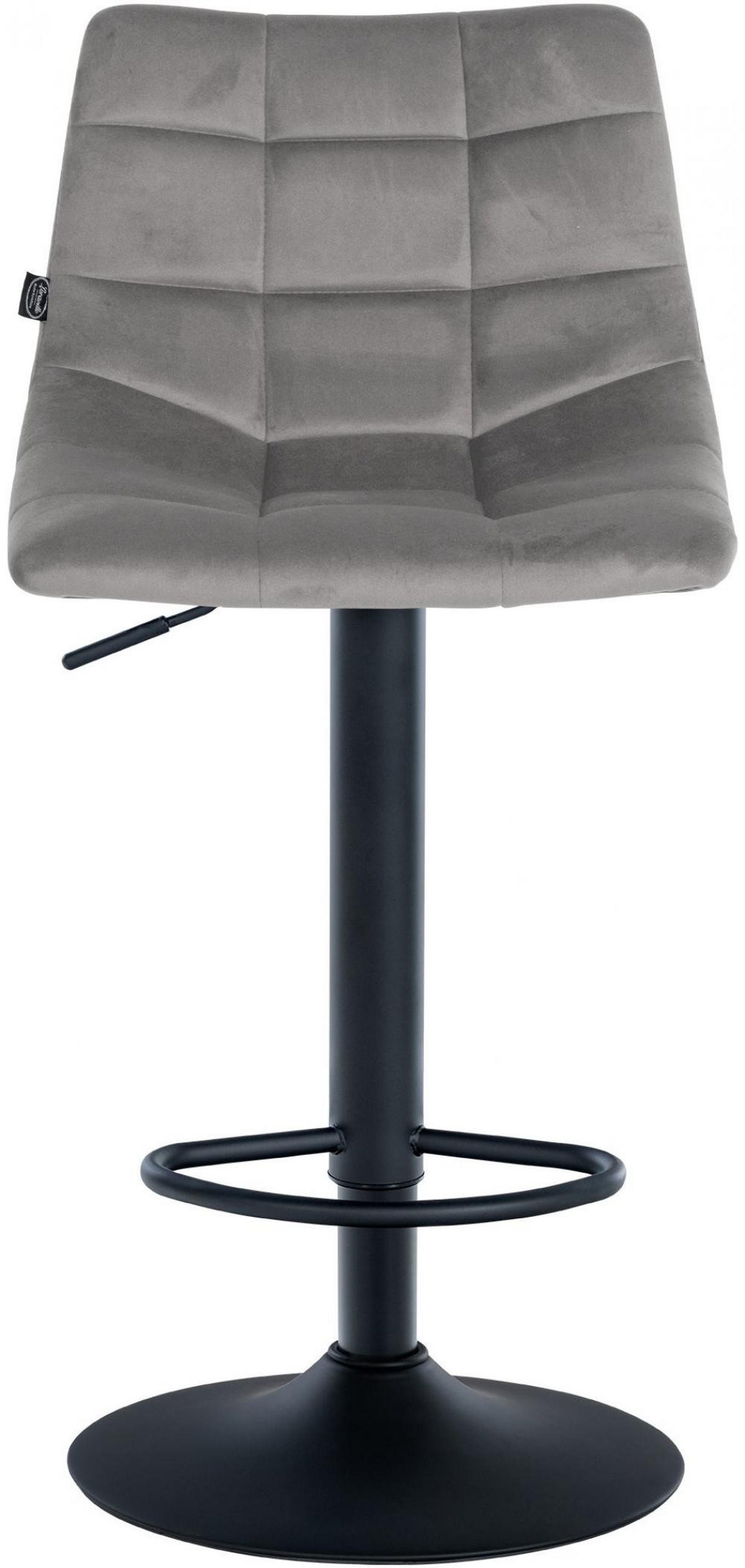 BARHOCKER Samt grau - Schwarz/Grau, Textil/Metall (43/87/46.5cm) - CLP