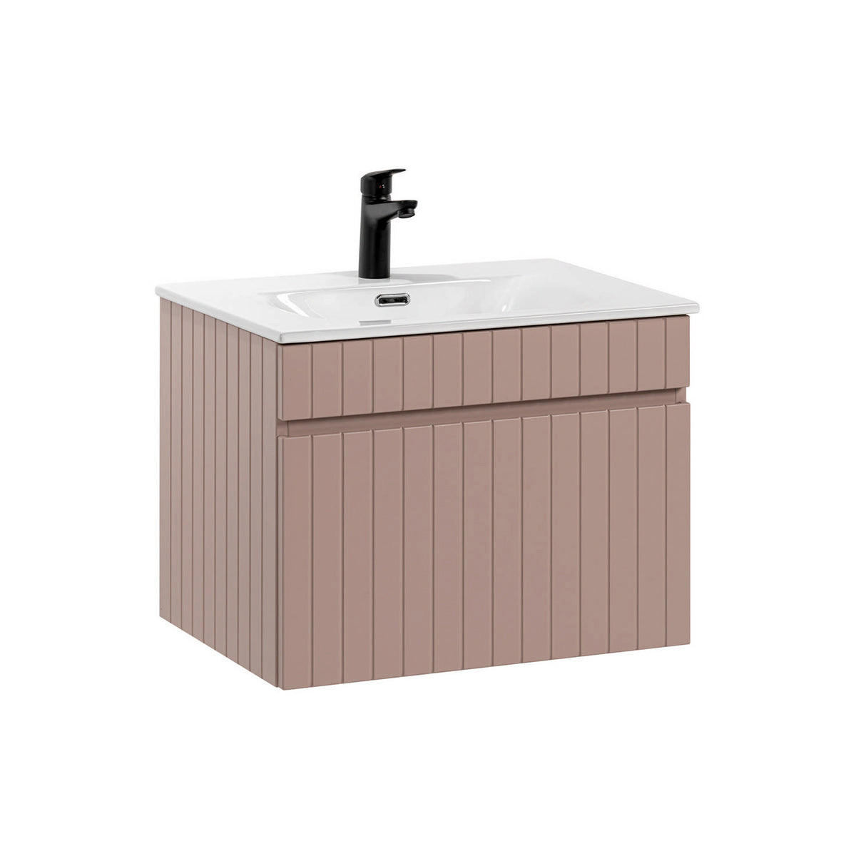 BADMÖBEL 60cm Zelie 2er-Set Rose - Pink, Holzwerkstoff (60/46/46cm) - Petits-meubles