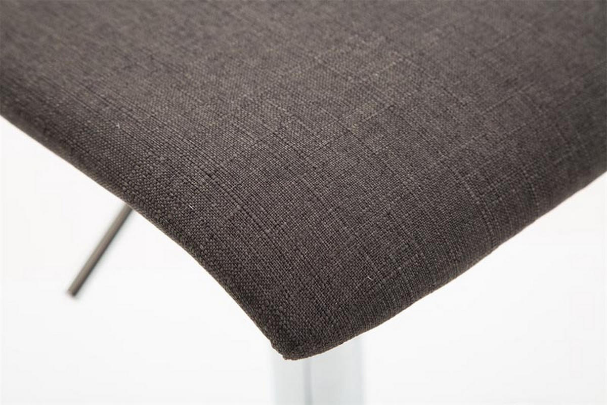 BARHOCKER Dynasty Two, 2er Set, Gestell Metall in Chromoptik, Stoff Dunkelgrau - Chromfarben/Dunkelgrau, Textil/Metall (36/84/39cm) - TPFLiving