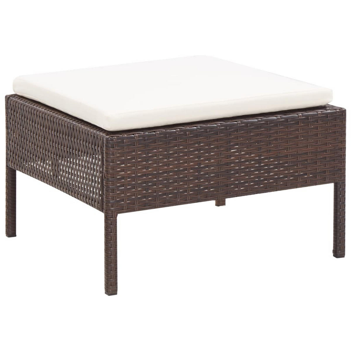 GARTEN-LOUNGE-SET Mit Auflagen 3-teilig Poly Rattan Braun - Braun, Kunststoff - vidaXL