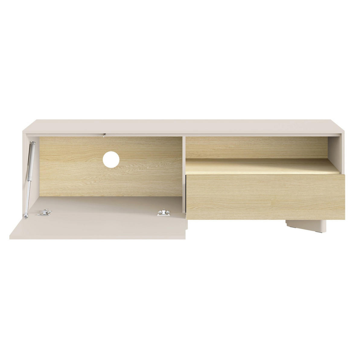 TV stolek Distria Kašmírově šedý 140/46/35 cm - béžová/šedohnědá, kompozitní dřevo (140/46/35cm) - Selsey