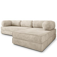 ROHOVÁ SEDAČKA ETERA modulární Boneless pohovka s funkcí spaní, krémová POSO 100 - krémová, textil (270/160cm) - MASSENO