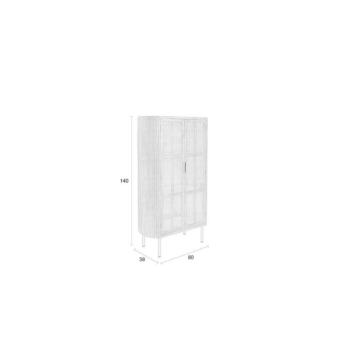 VITRINENSCHRANK Yaz Kast Hoog Hout - Braun, Holz (80/140/38cm) - Housecraft Living