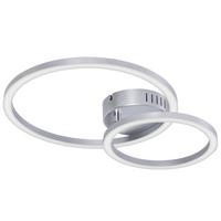 LED DECKENLEUCHTE Melenkir 40.5/30/6.7 cm - Silberfarben, Kunststoff (40.5/30/6.7cm) - ZMH