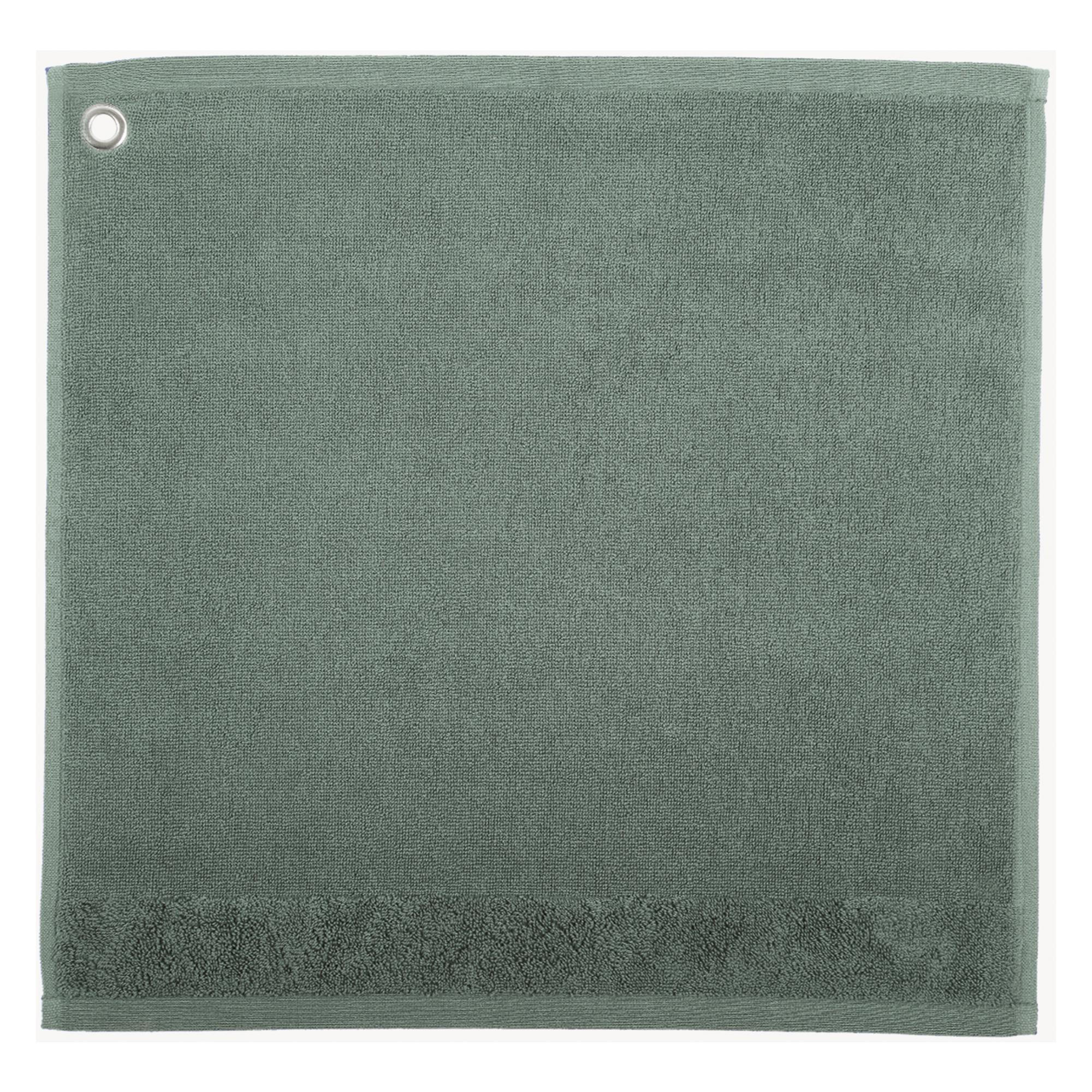 HANDTUCH MIT ÖSE Curl graugrün 50 x 50 cm - Mintgrün, Textil (50/50cm) - Winkler