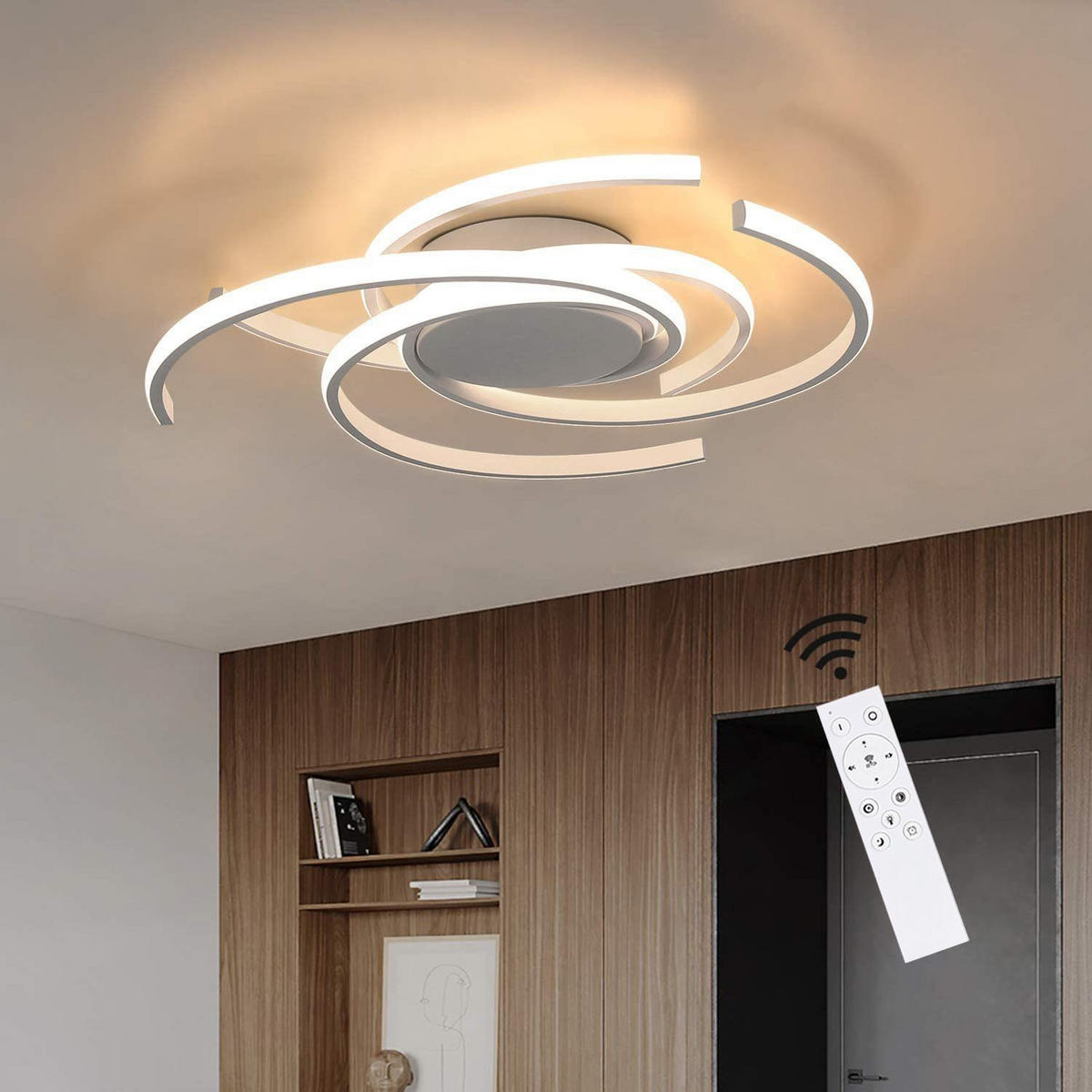 LED-DECKENLEUCHTE Klaus 57/53/12 cm - Weiß, Metall (57/53/12cm) - Nettlife