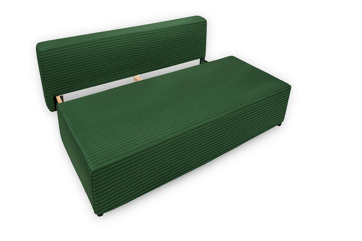 SCHLAFSOFA mit Bettkasten DUO, Stoff Velo, Grün - Grün, Holz (198/89/90cm) - Kaiser Möbel