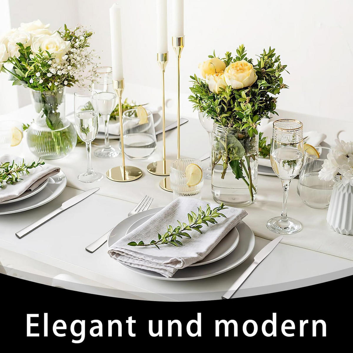 BESTECKSET 30-teilig für 6 Personen Edelstahl Hochglanzpoliert - Silberfarben, Metall
