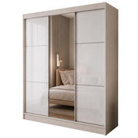 SCHWEBETÜRENSCHRANK Viva 180/216/61 Kaschmir mit Lacobel-Glas - Kaschmir, Holzwerkstoff (180/216/61cm) - Beautysofa