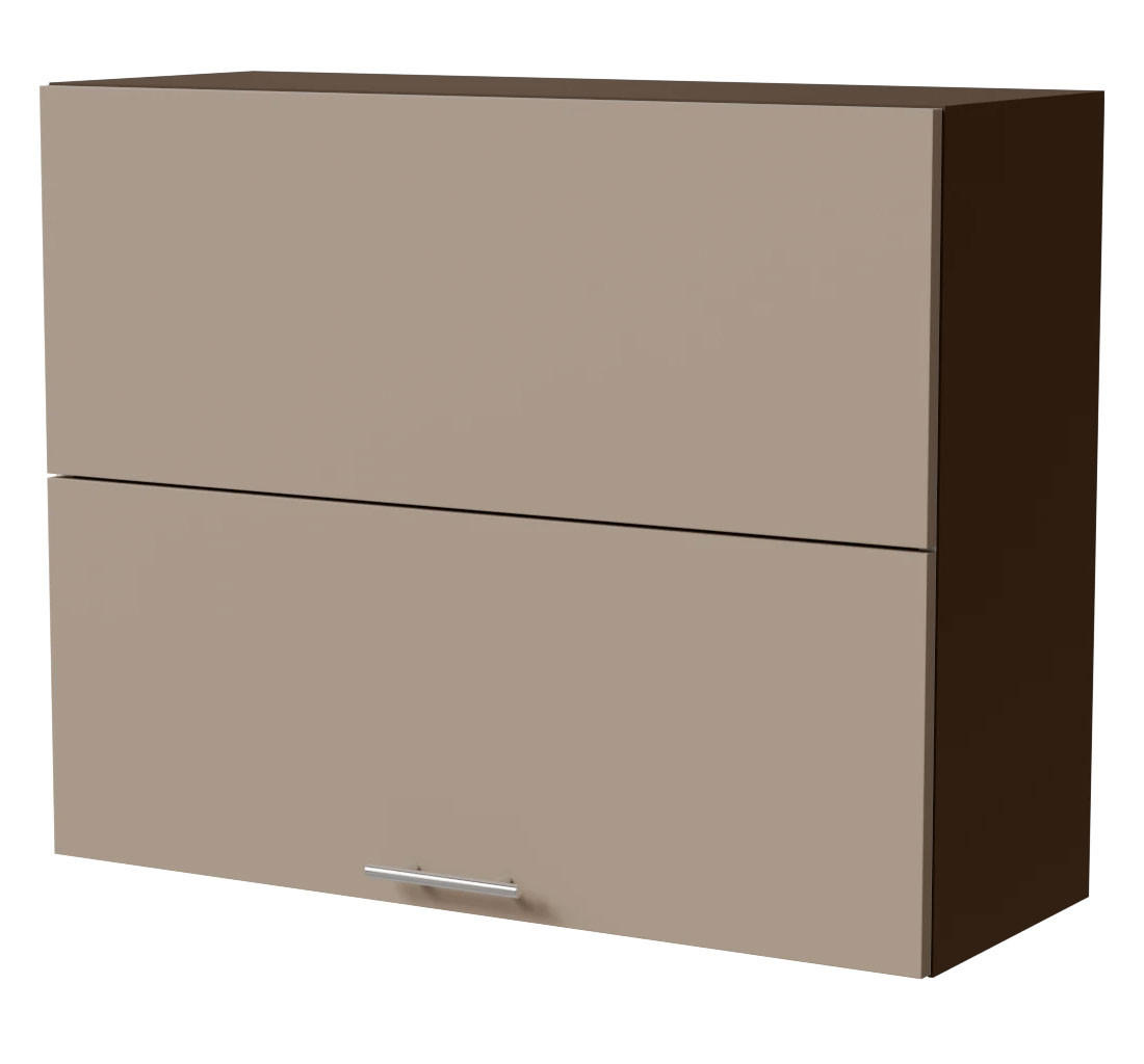 KLAPPHÄNGESCHRANK Brerra W8B/90-AV Lava / RAL 1019 graubeige Matt 90 / 32,5 / 72cm - Dunkelgrau/Graubraun, Holz/Holzwerkstoff (90/72/32.5cm) - Feldmann-Wohnen