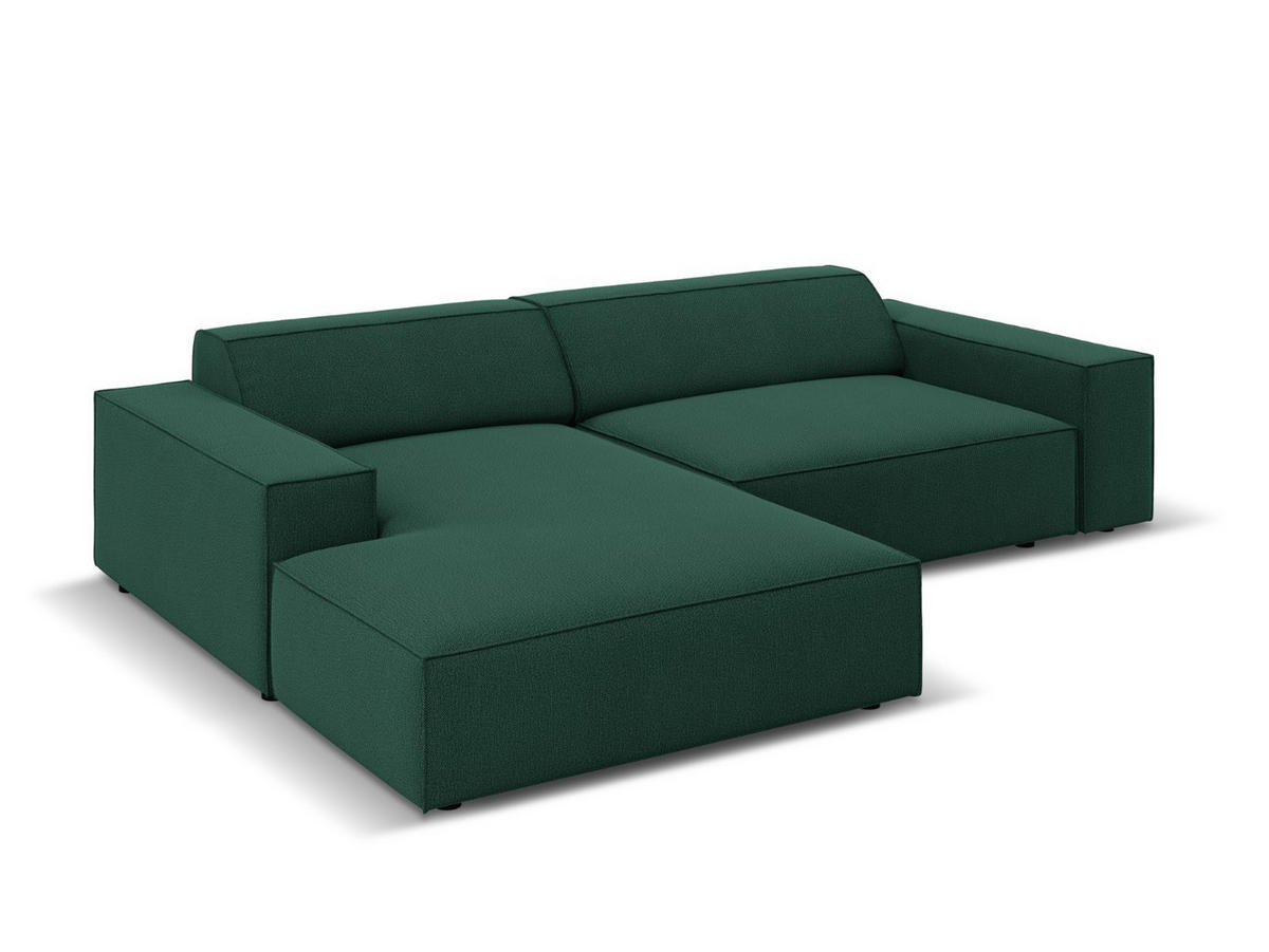 MODULARES-ECKSOFA links Jodie aus strukturiertem Stoff grün 3 Sitzplätze - Grün, Textil (166/224cm) - Micadoni