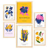 POSTER Set Mit 6 Blumen Magnolienblätter Natur Und Botanikdrucke Für Innenarchitektur A3 & A4 Rahmen Aus Hellem Holz - Beige, Papier (29/3cm) - Nacnic