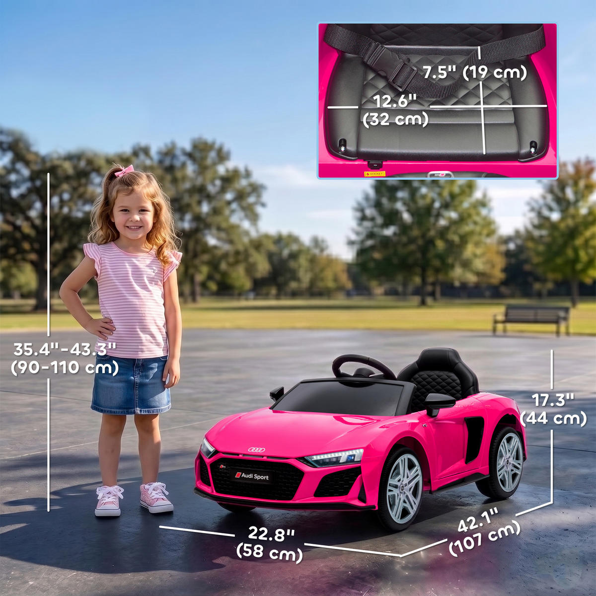 FAHRZEUGE zum Draufsitzen Rosa 107.0/58.0/44.0cm - Pink, Kunststoff (107/58/44cm)