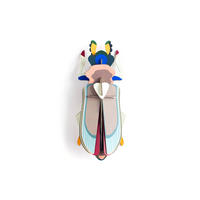 WANDDEKO Tigerkäfer 11/7 cm - Blau/Pink, Wellpappe (11/7/27cm) - KUNSTLOFT
