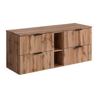 WASCHBECKENUNTERSCHRANK - 140cm x 46cm - MDF - naturfarben hell - ZEVARA - Naturfarben, Holz (140/57/46cm) - Vente-Unique