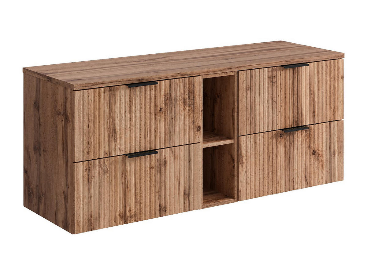 WASCHBECKENUNTERSCHRANK - 140cm x 46cm - MDF - naturfarben hell - ZEVARA - Naturfarben, Holz (140/57/46cm) - Vente-Unique