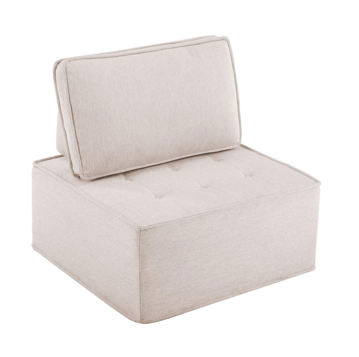 SESSEL 81/81/81 cm mit flexibler Kombination, ergonomischem Komfort und Leinenbezug, Beige - Beige, Holzwerkstoff (81/81/81cm) - Redom