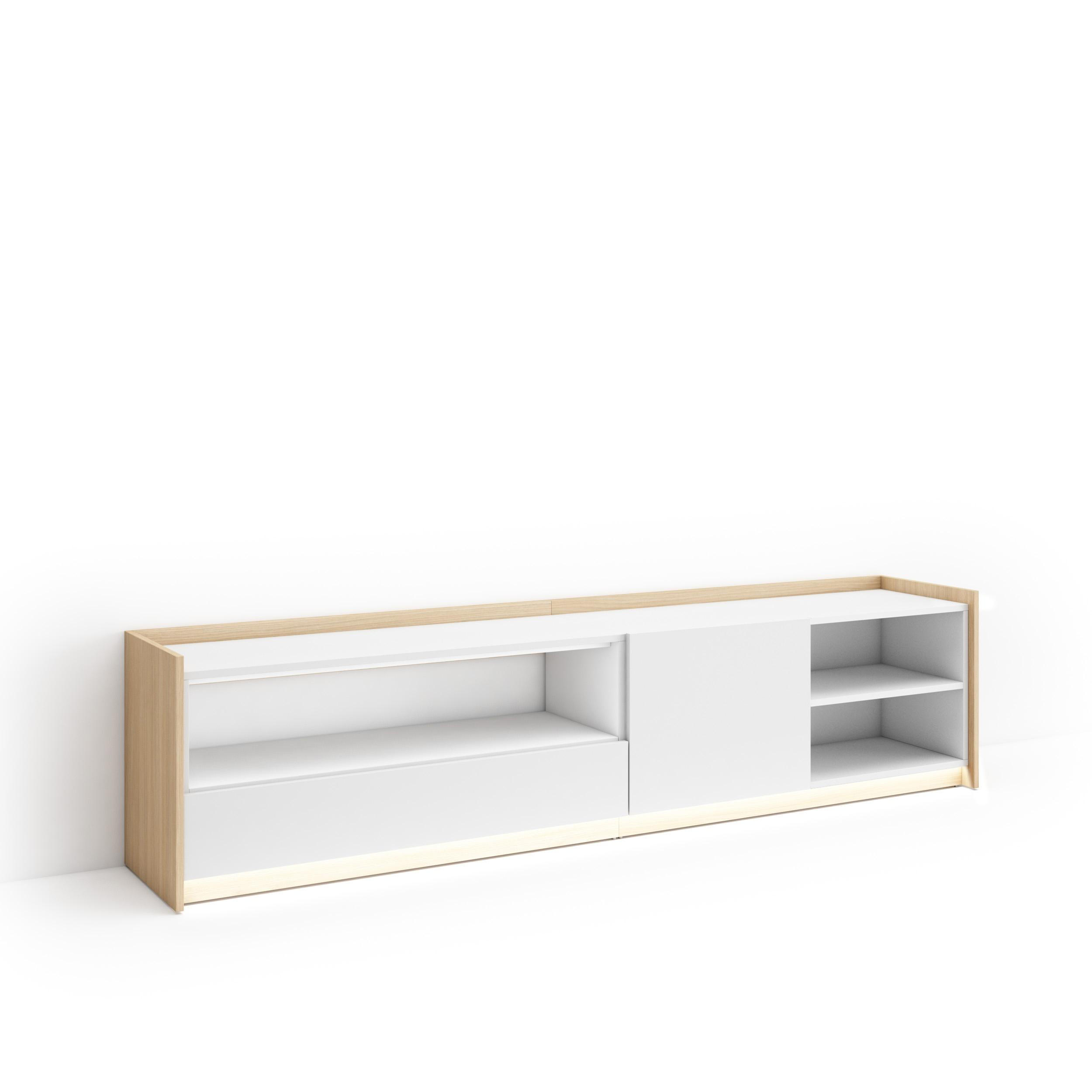 Skraut Home Lowboard, Weiß 207x50x37 cm