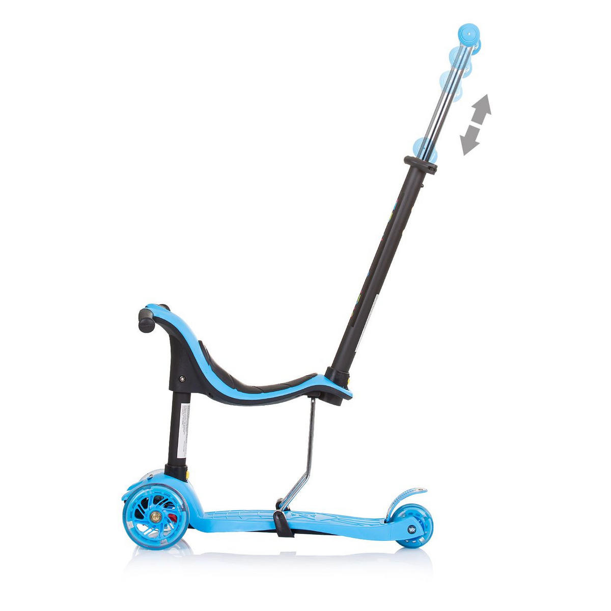 KINDERROLLER 3 in 1 Multi Plus blau 3 Räder, Laufrad, Roller, LED-Lichter - Blau, Metall (55/27/85cm) - Chipolino