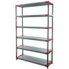 KUNSTSTOFFREGAL BIG GREY BEAR Extra-Tall 220x150x46cm Fachlast 120kg Grau-Rot - Rot, Kunststoff (150/222/46cm) - PROREGAL