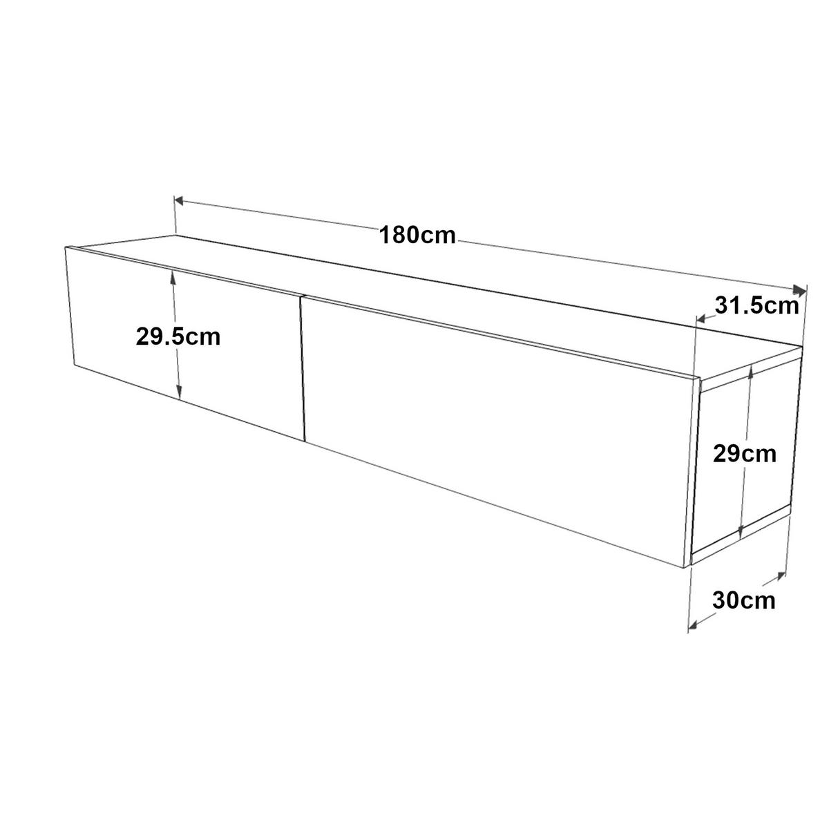 TV-ELEMENT Lapinlahti - Weiß, Holzwerkstoff (180/29.5/31.5cm) - [en.casa]