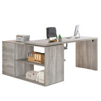 SCHREIBTISCH mit Schubladen flexibel 140 x 50 x 76 cm - Hellgrau, Holzwerkstoff/Metall (50/140/76cm) - Quality Elegance