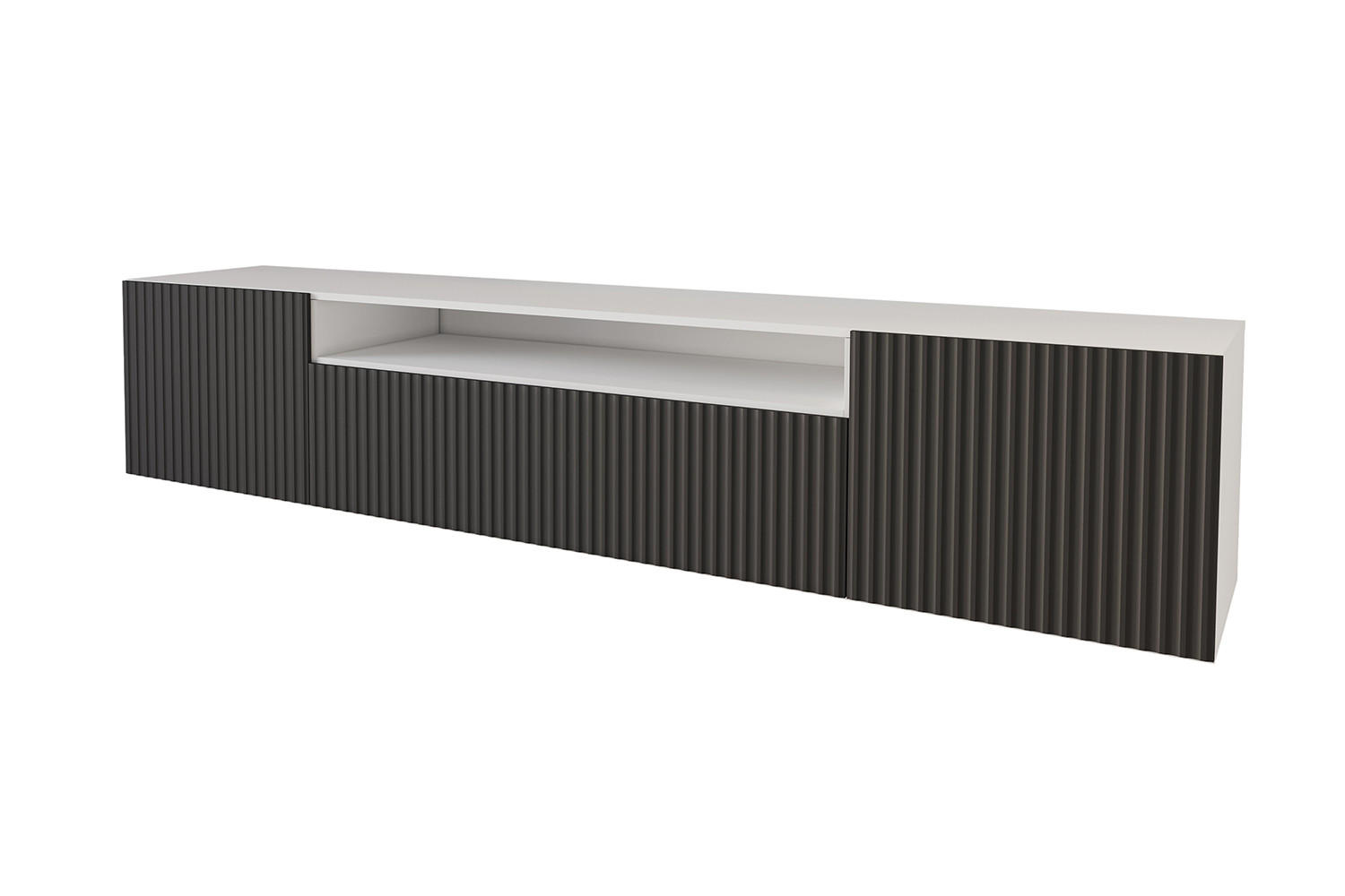 ALTDECOR NÍZKÁ komoda NOA-2-W 200 x 40 x 41 cm – bílá / černá