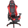 BÜROSTUHL Racing Turbine mit Fußablage, Schwarz/Rot - Rot, Kunststoff/Textil (67/142/58cm) - TPFLiving