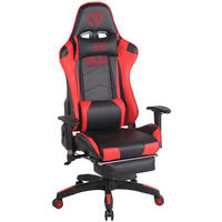 BÜROSTUHL Racing Turbine mit Fußablage, Schwarz/Rot - Rot, Kunststoff/Textil (67/142/58cm) - TPFLiving