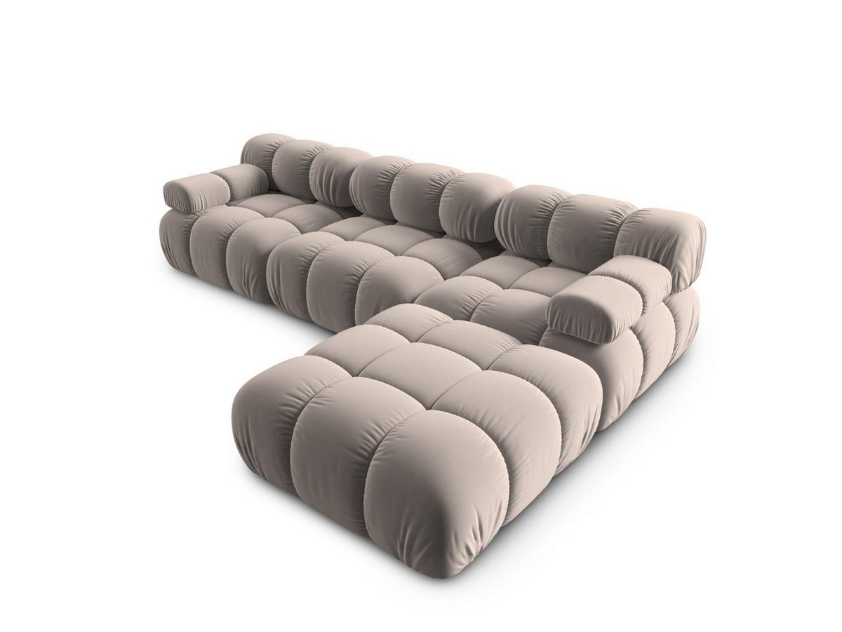 MODULARES-SOFA Bellis aus Samt beige 4 Sitzplätze - Beige, Textil (188/63/282cm) - Micadoni