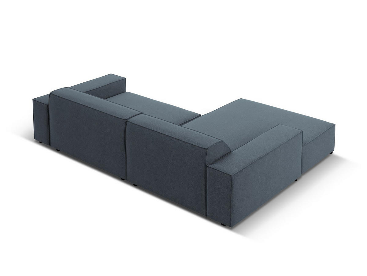MODULARES-ECKSOFA links Jodie aus strukturiertem Stoff blau 3 Sitzplätze - Blau, Textil (166/224cm) - Micadoni