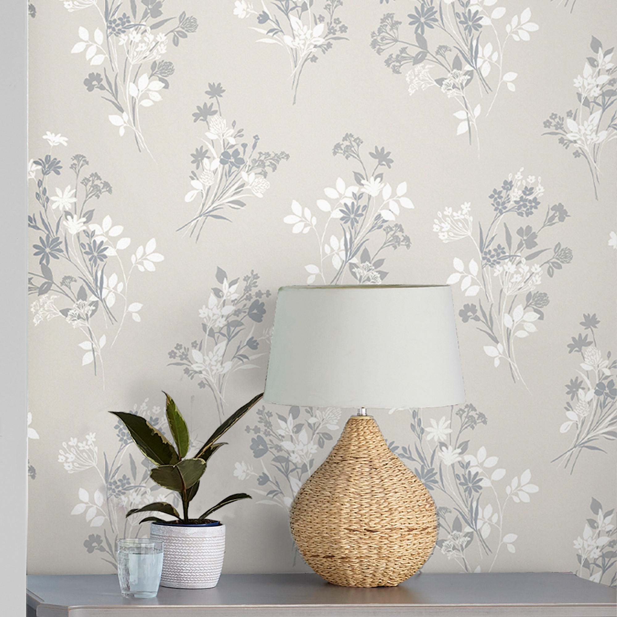 VLIESTAPETE Igerna Natur | Beige Grau | Blumen | 10mx52cm - Beige, Papier/Kunststoff (52/1000cm) - Graham & Brown