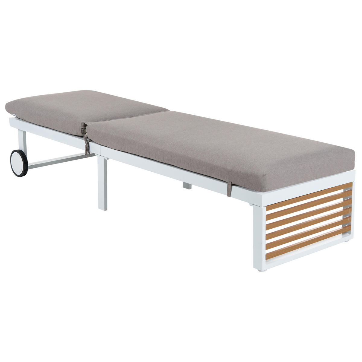 SONNENLIEGE mit Kissen Grau Verdello - Grau, Metall (190/42/60cm)