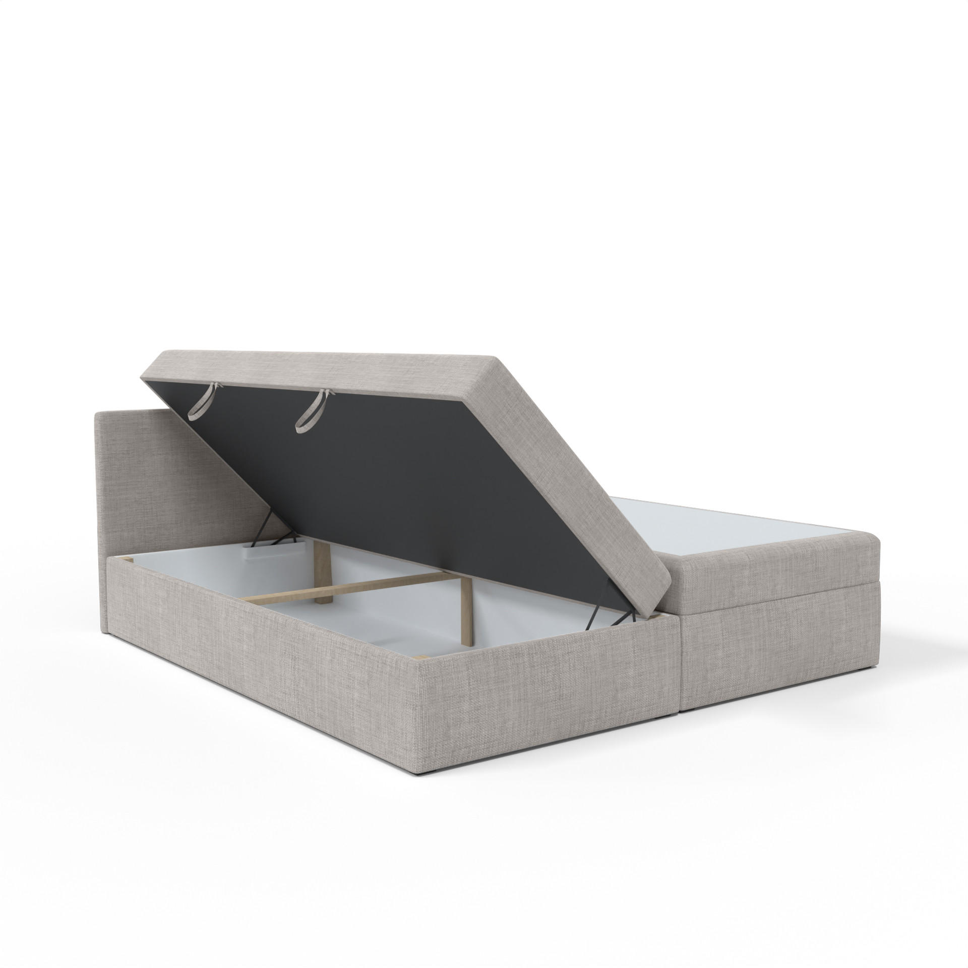 Thumbnail - Fedve Boxbett, Braun, Holz, 200x200 cm, Schlafzimmer, Betten, Boxspringbetten