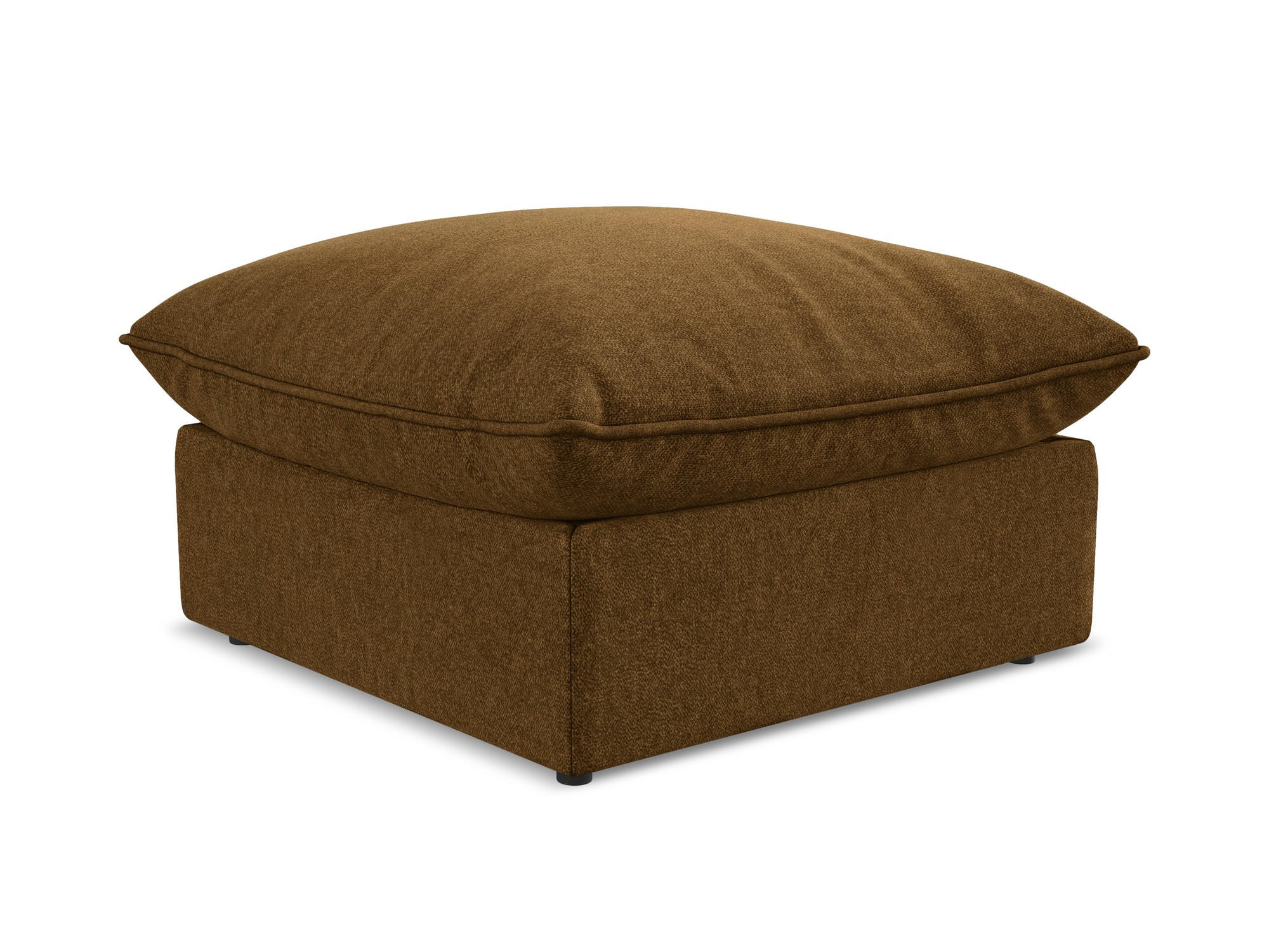 POUF Samt Stoff Gelb - Currygelb/Schwarz, Holzwerkstoff/Kunststoff (75/45/75cm) - Makamii