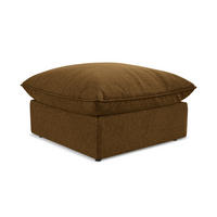 POUF Samt Stoff Gelb - Currygelb/Schwarz, Holzwerkstoff/Kunststoff (75/45/75cm) - Makamii