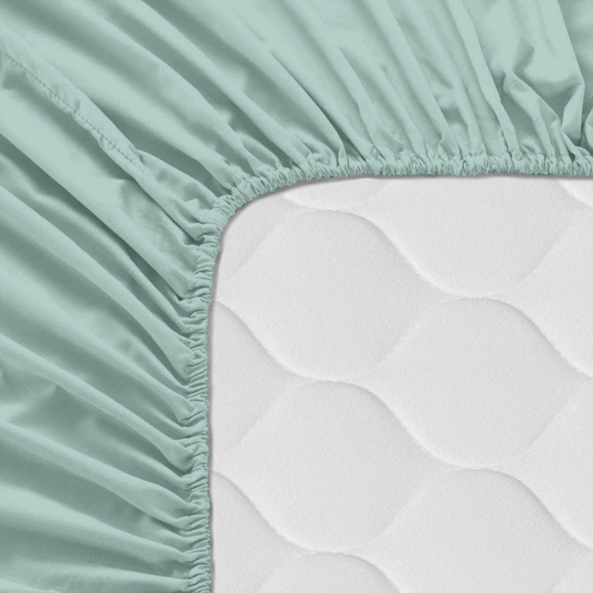 SPANNBETTTUCH basic 140x200x32 cm minze - Mintgrün, Textil (140/200cm) - Happy Friday