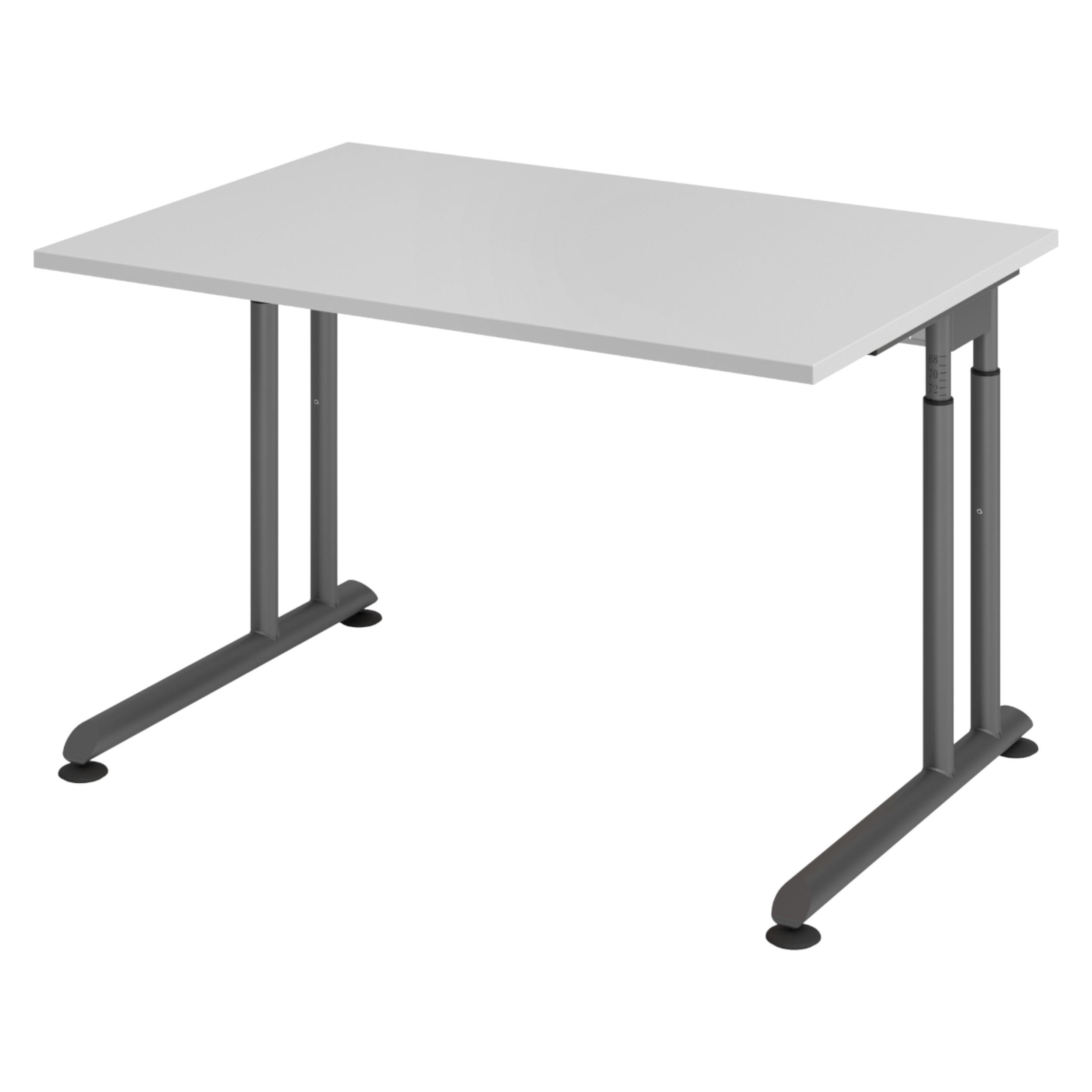 SCHREIBTISCH Serie-Z 80/120/74 cm in Grau/Graphitfarben - Graphitfarben/Grau, Holzwerkstoff (80/120/74cm) - bümö