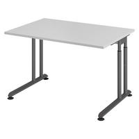 SCHREIBTISCH Serie-Z 80/120/74 cm in Grau/Graphitfarben - Graphitfarben/Grau, Holzwerkstoff (80/120/74cm) - bümö