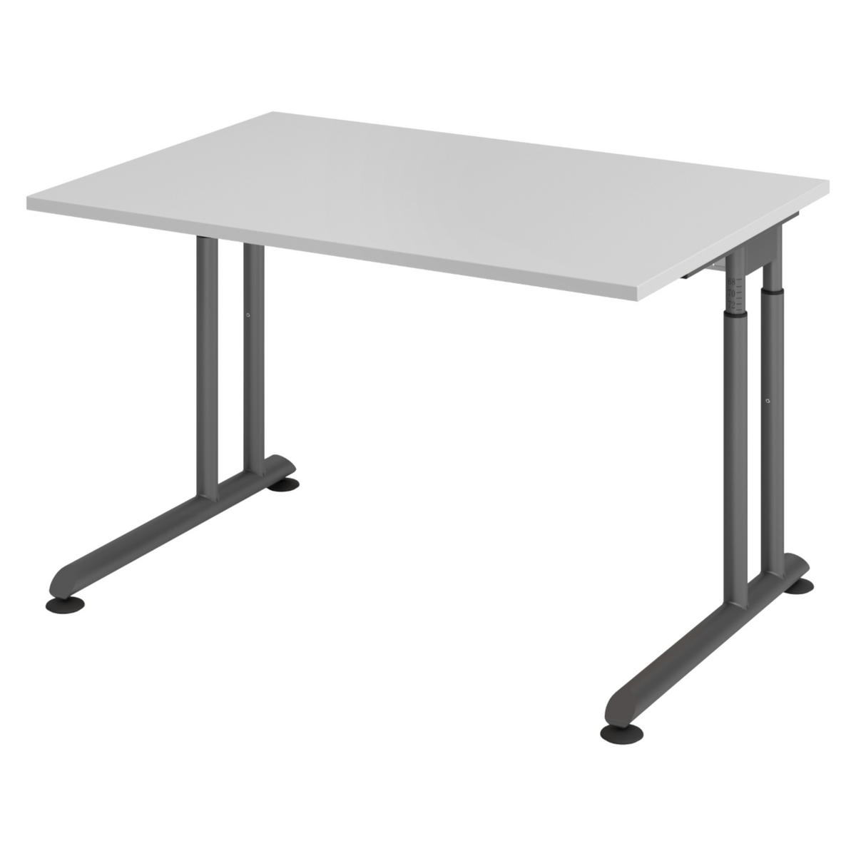 SCHREIBTISCH Serie-Z 80/120/74 cm in Grau/Graphitfarben - Graphitfarben/Grau, Holzwerkstoff (80/120/74cm) - bümö