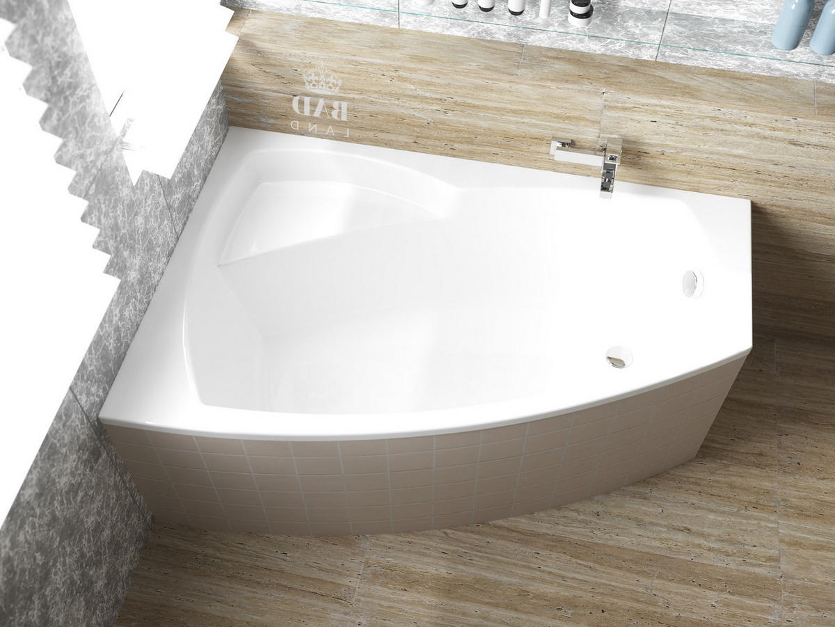 BADEWANNE Eckwanne FRIDA 140/80 Links Ablauf & Füße - Weiß, Kunststoff (80/55.5/140cm) - bad land