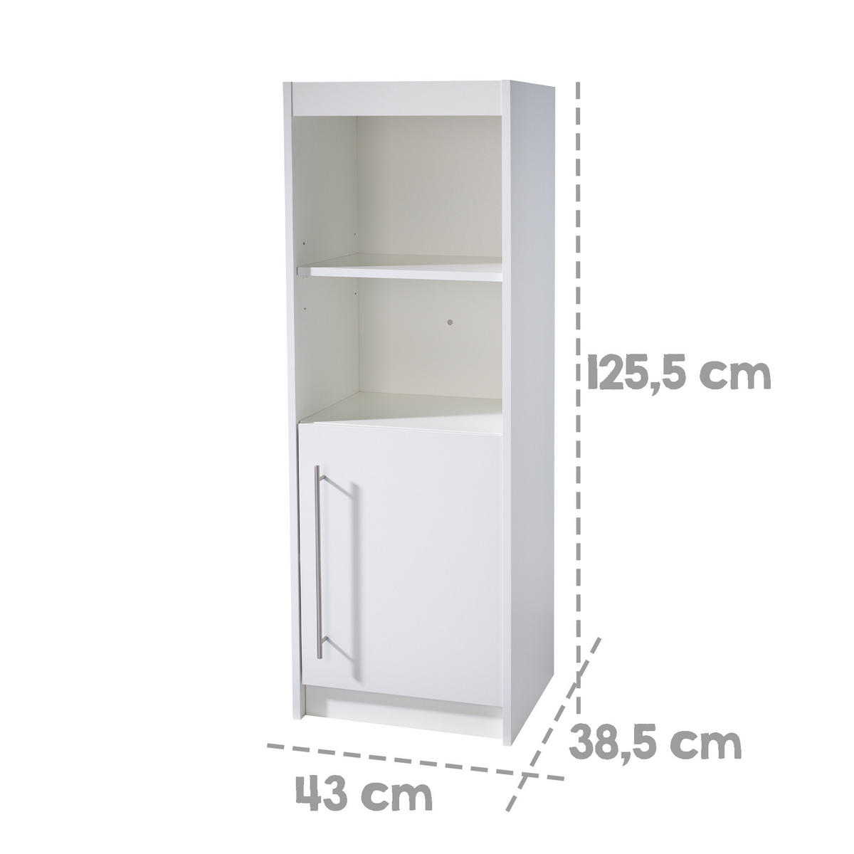 STANDREGAL Maren - Weiß, Holzwerkstoff (43/125.5/38.5cm) - Roba