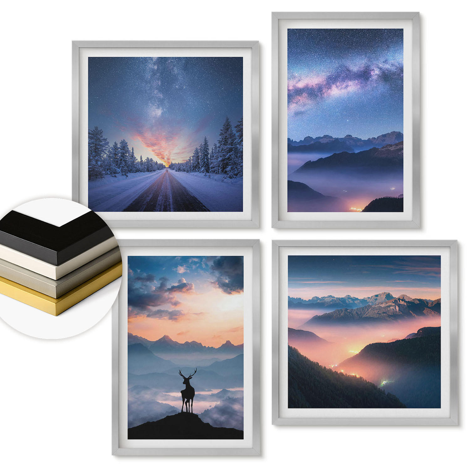 ArtPrintCave Wandbilder Silber 50x50 cm