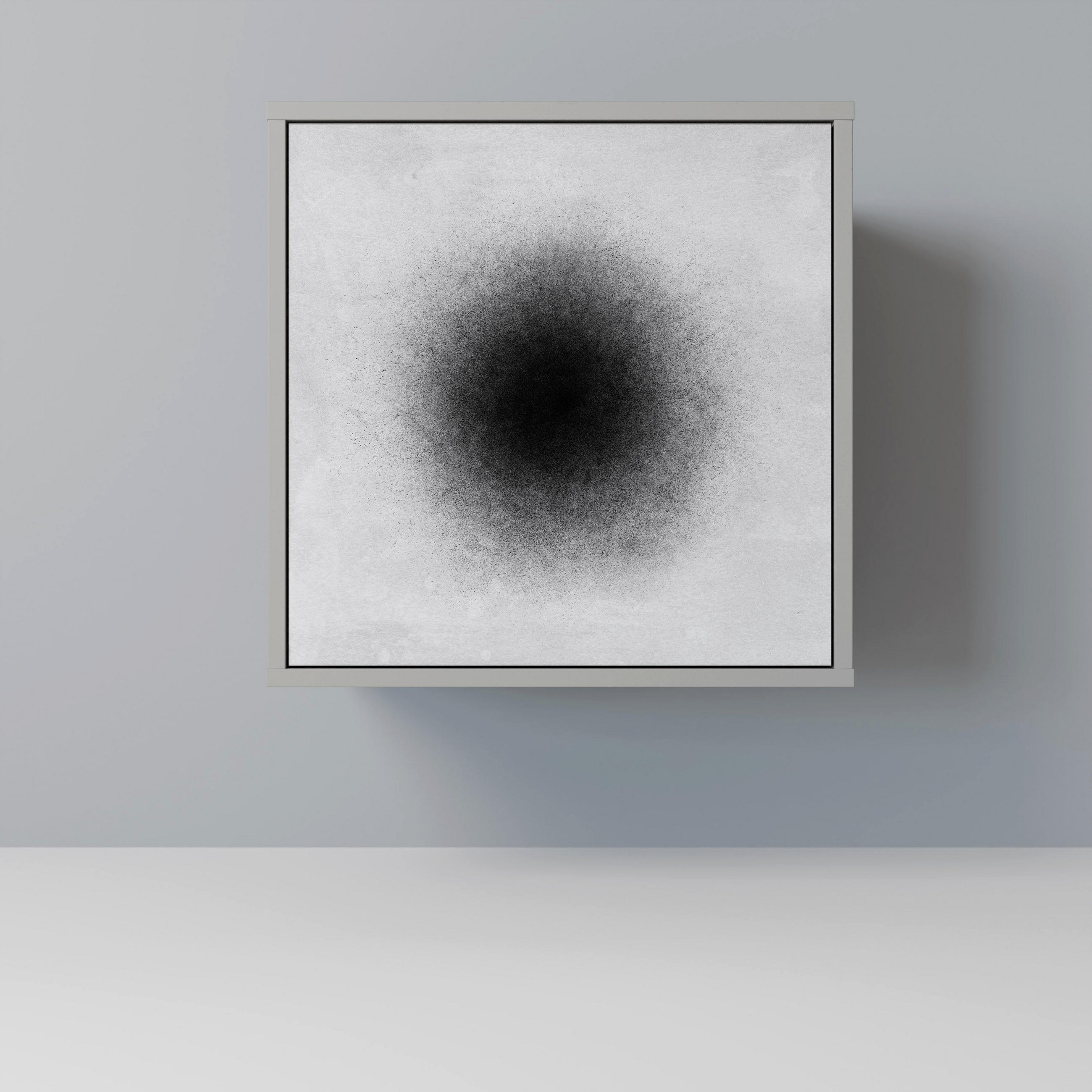 SIDEBOARD BLACK HOLE, Grau, 57,5x42x57,5 cm, Ohne Füße - Multicolor/Grau, Holzwerkstoff (57.5/57.5/42cm) - SpaceRebels