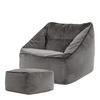 SITZSACK Sessel mit Sitzpouf - Grau, Kunststoff (100/80/88cm) - icon
