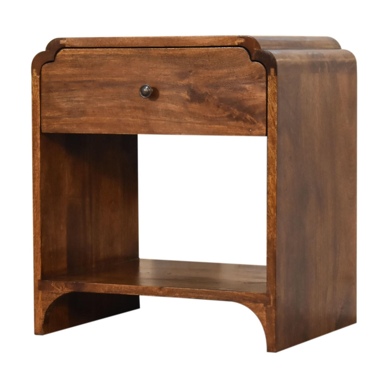 NACHTTISCH Newton - Messingfarben/Braun, Holz/Metall (45/50/35cm) - Artisan Furniture