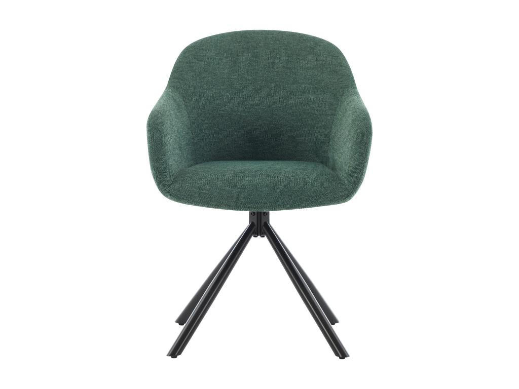 2‑ER Set Stühle mit Armlehnen - Textilstoff & Metall - Grün - CILIENO - Grün, Textil (60/80/57cm) - Vente-Unique