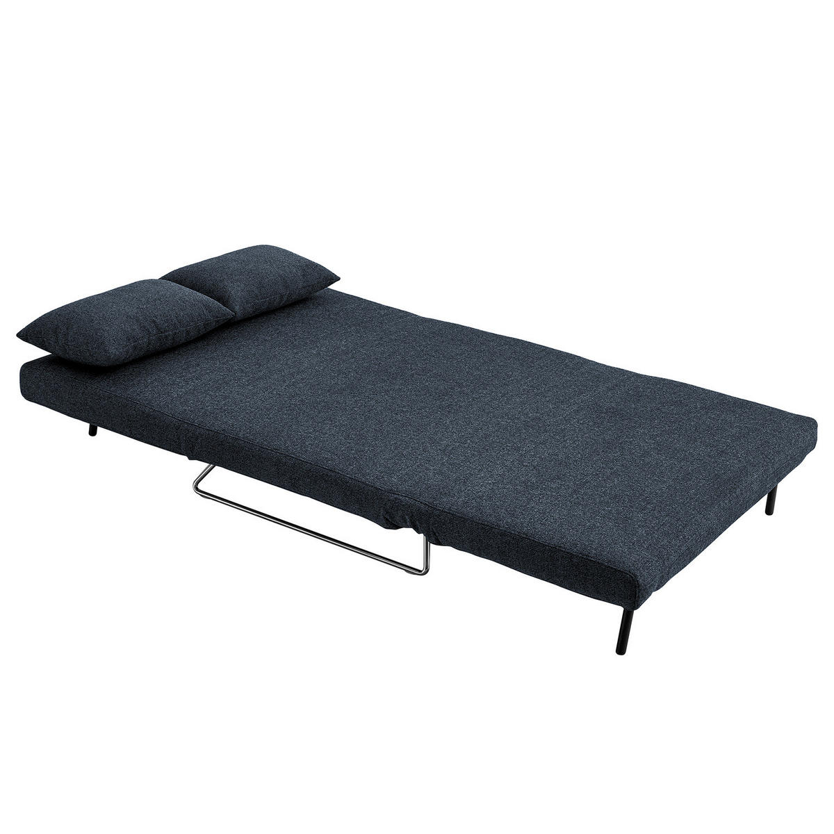 SCHLAFSOFA - Chromfarben/Blau, Textil/Metall (130/85/87cm) - home24