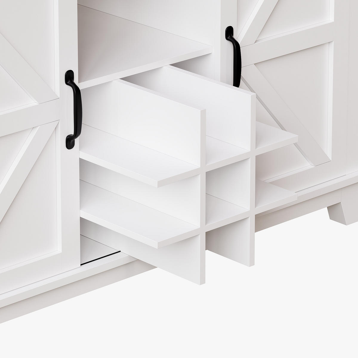 GESCHIRRSCHRANK aus MDF 105x38,4x180cm in Weiß mit LED-App-Steuerung - Weiß, Holzwerkstoff (105/180/38.4cm) - Modfu