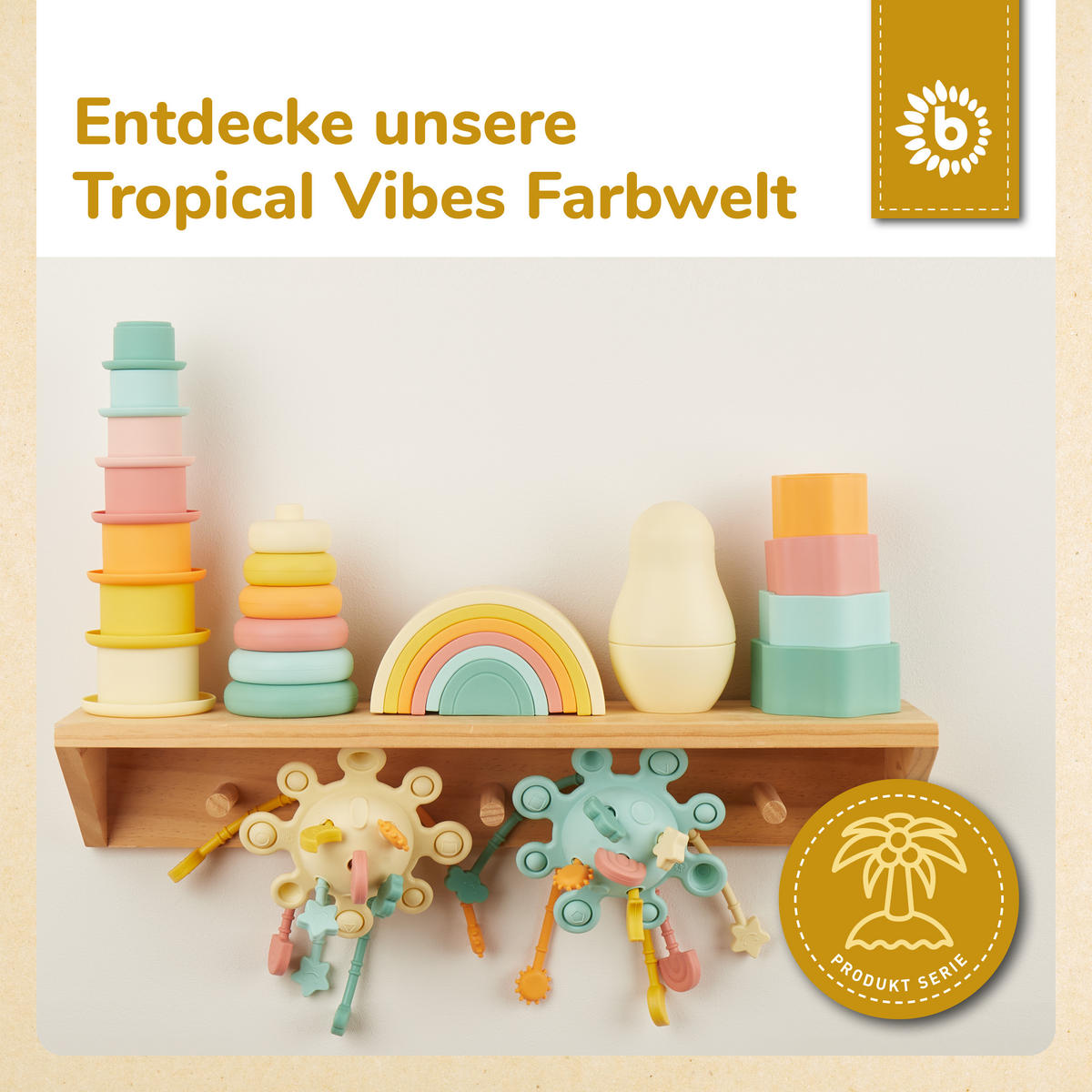 MATROSCHKA Silikon - ab 6 Monate - Multicolor, Kunststoff (65/65cm) - Bieco Spielwaren